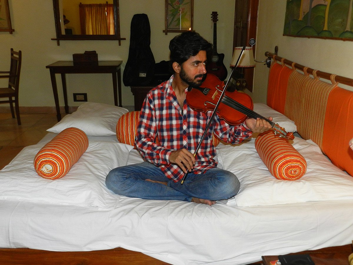 playing violin